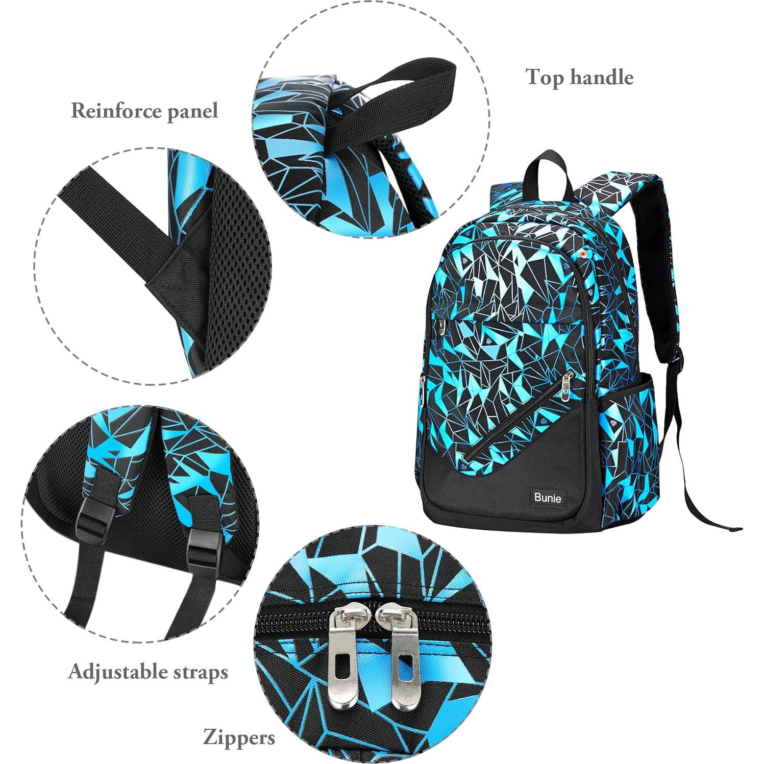 Mochila Escolar Grande Bunie Azul para Niños 7-16 Años