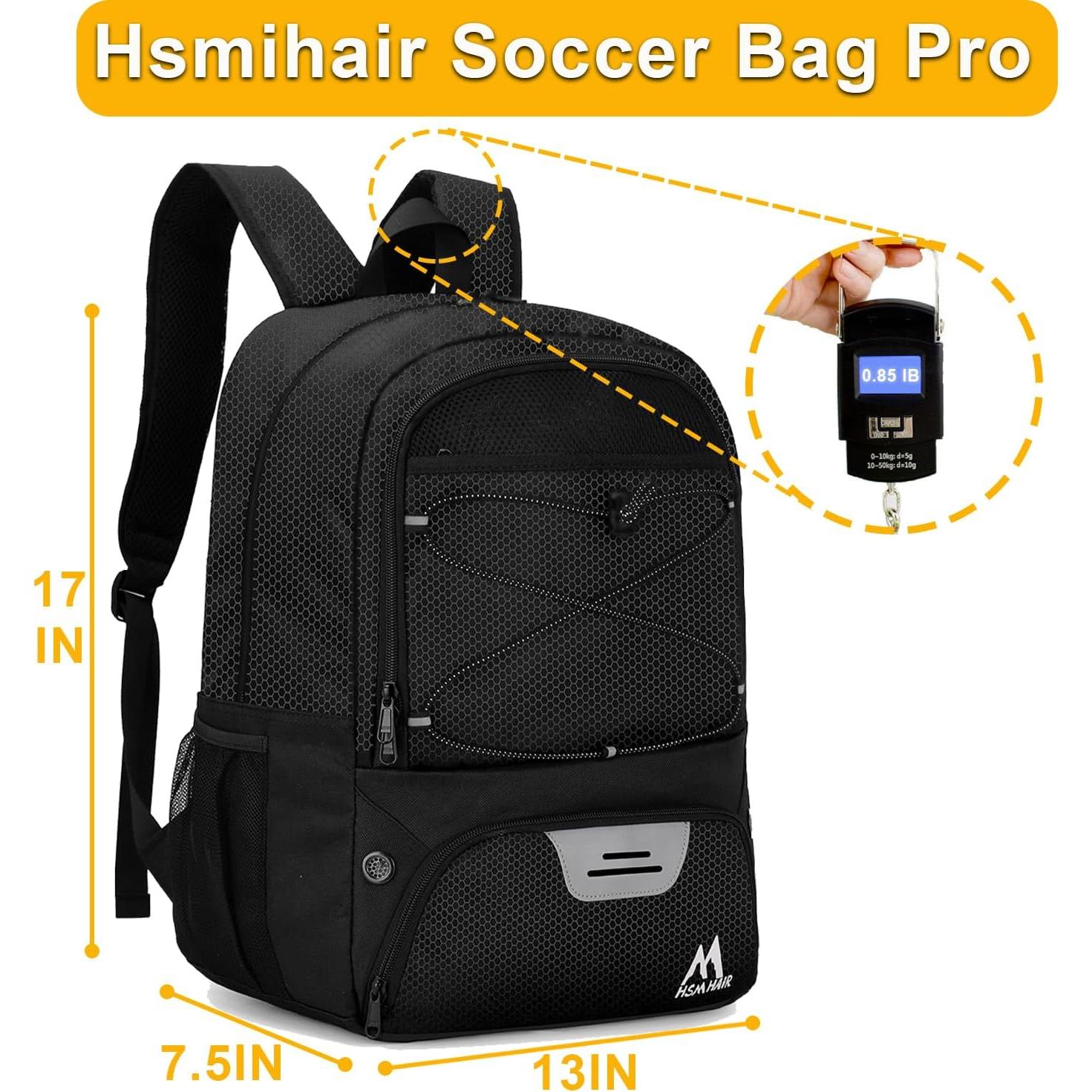 Mochila Deportiva Hsmihair para Fútbol y Baloncesto Negra
