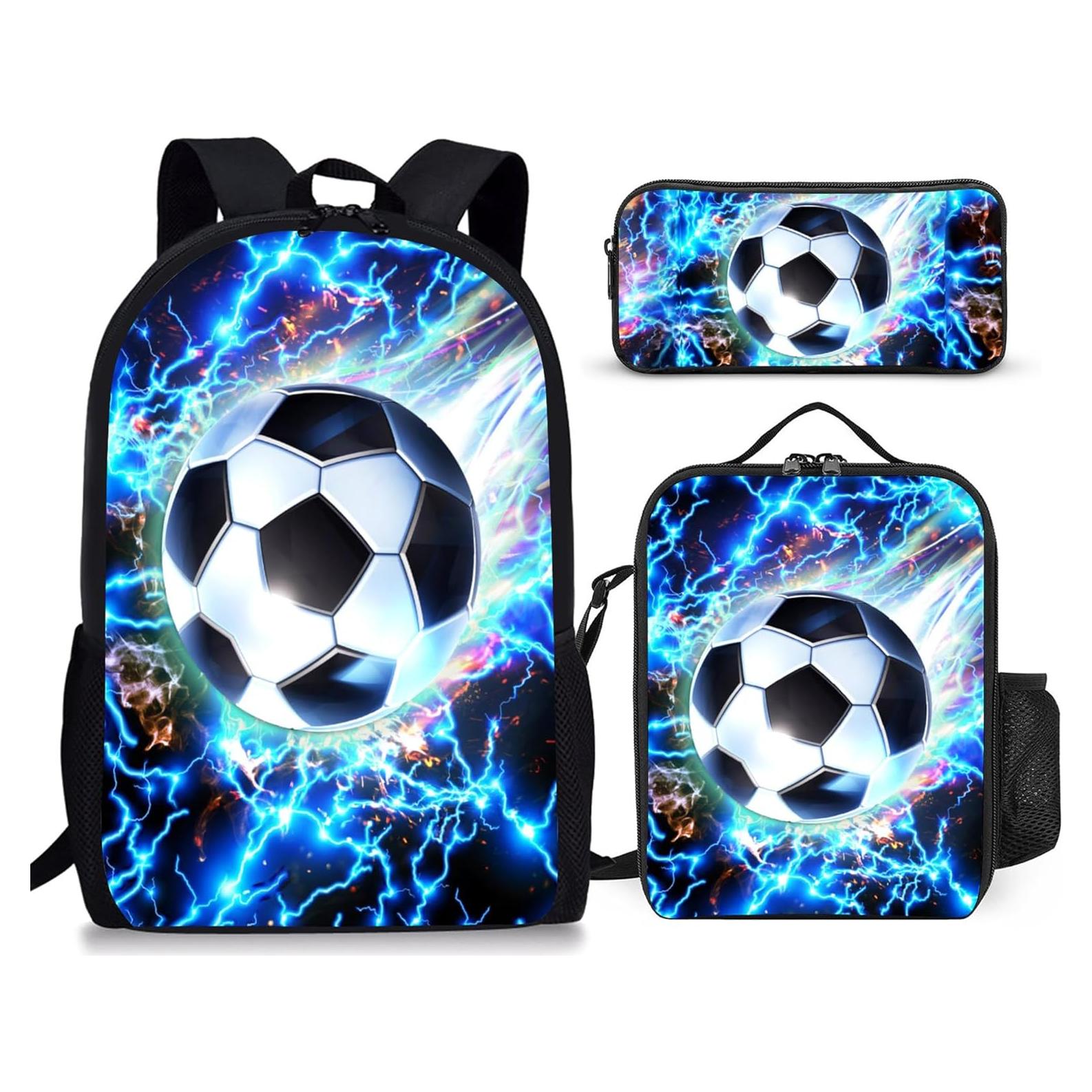 Mochila Escolar 3 Piezas Ansteade Fútbol 43.2 cm Niños