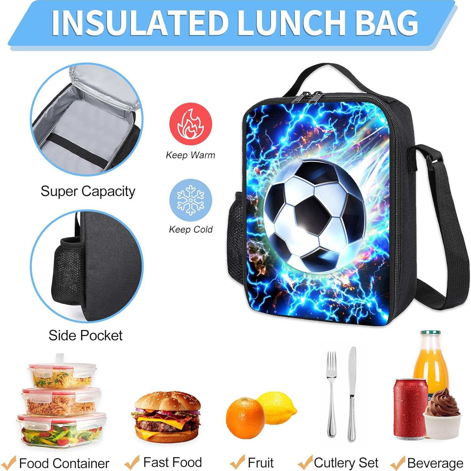 Mochila Escolar 3 Piezas Ansteade Fútbol 43.2 cm Niños