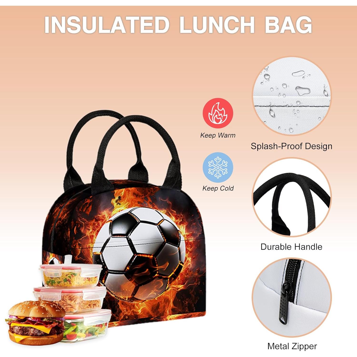 Mochila Escolar Ansteade 17" con Lonchera y Estuche Fútbol