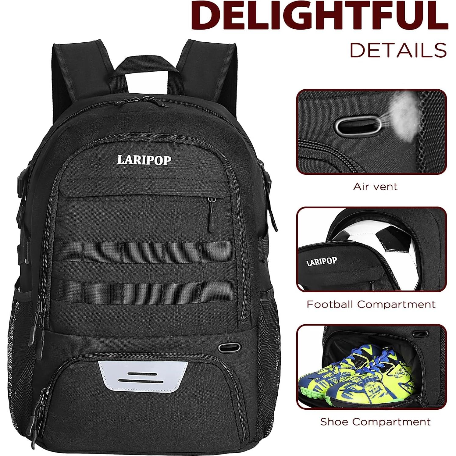 Mochila Deportiva LARIPOP para Fútbol y Baloncesto 26L