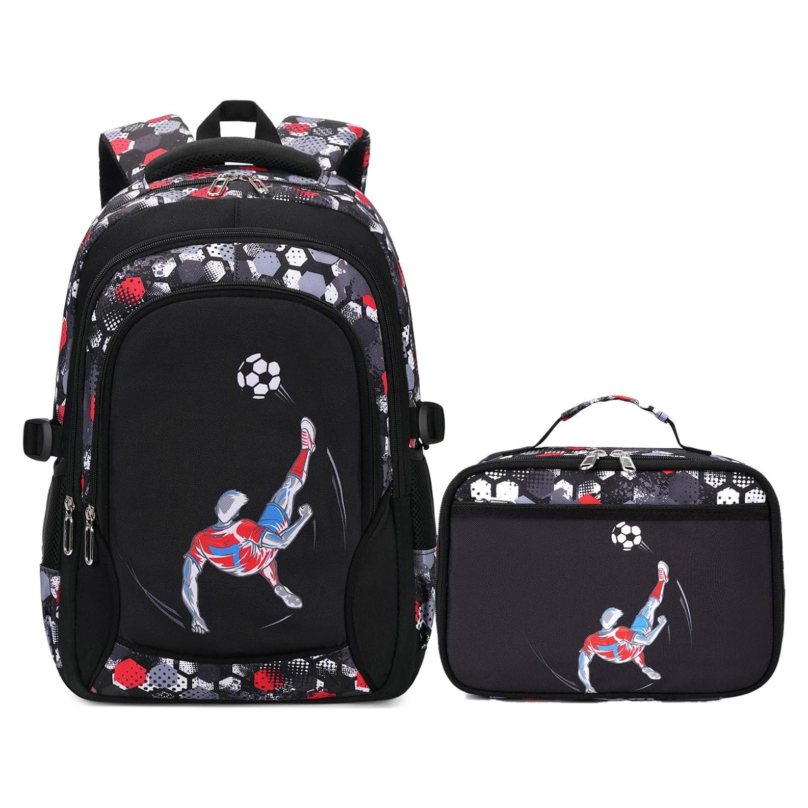 Mochila Camo Ligera para Niños 20L - Jugador de Fútbol Rojo