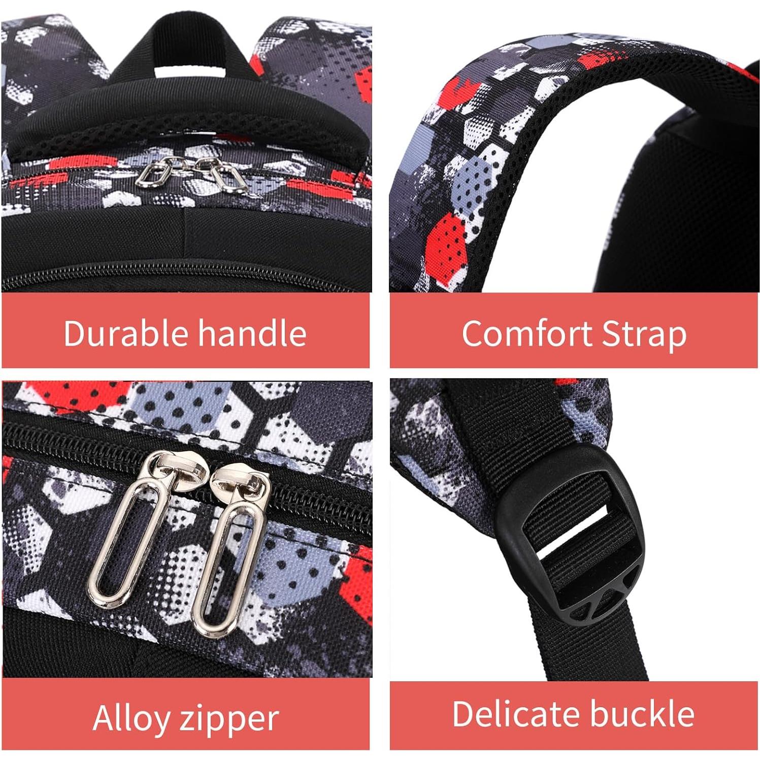 Mochila Camo Ligera para Niños 20L - Jugador de Fútbol Rojo