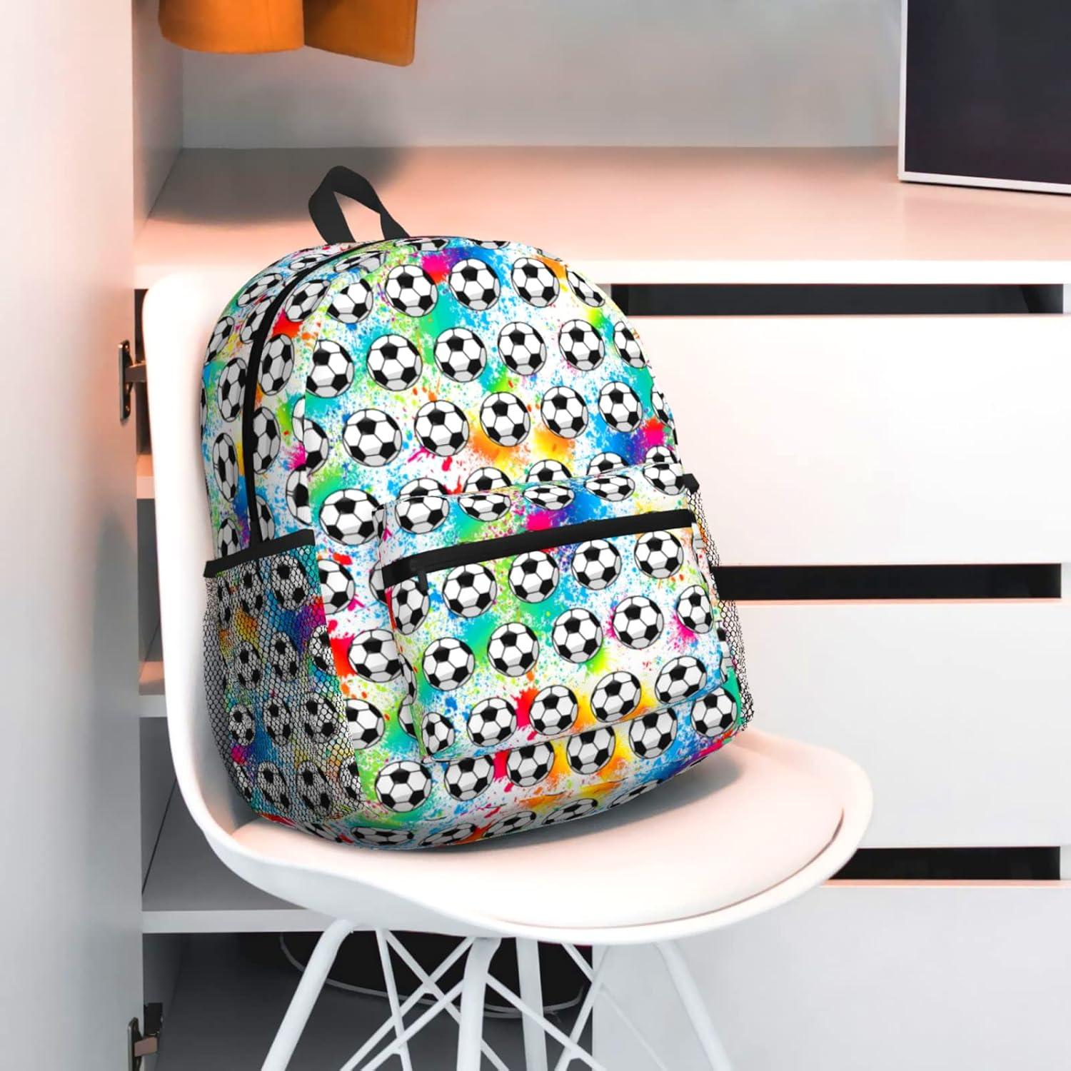 Mochila de Fútbol 3D YAIOUD Unisex 40 cm Ligera y Duradera