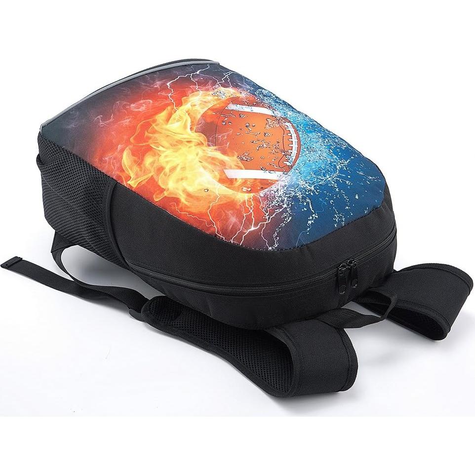 Mochila Escolar Niños Unisex Patrón Rugby Ardiente 20L