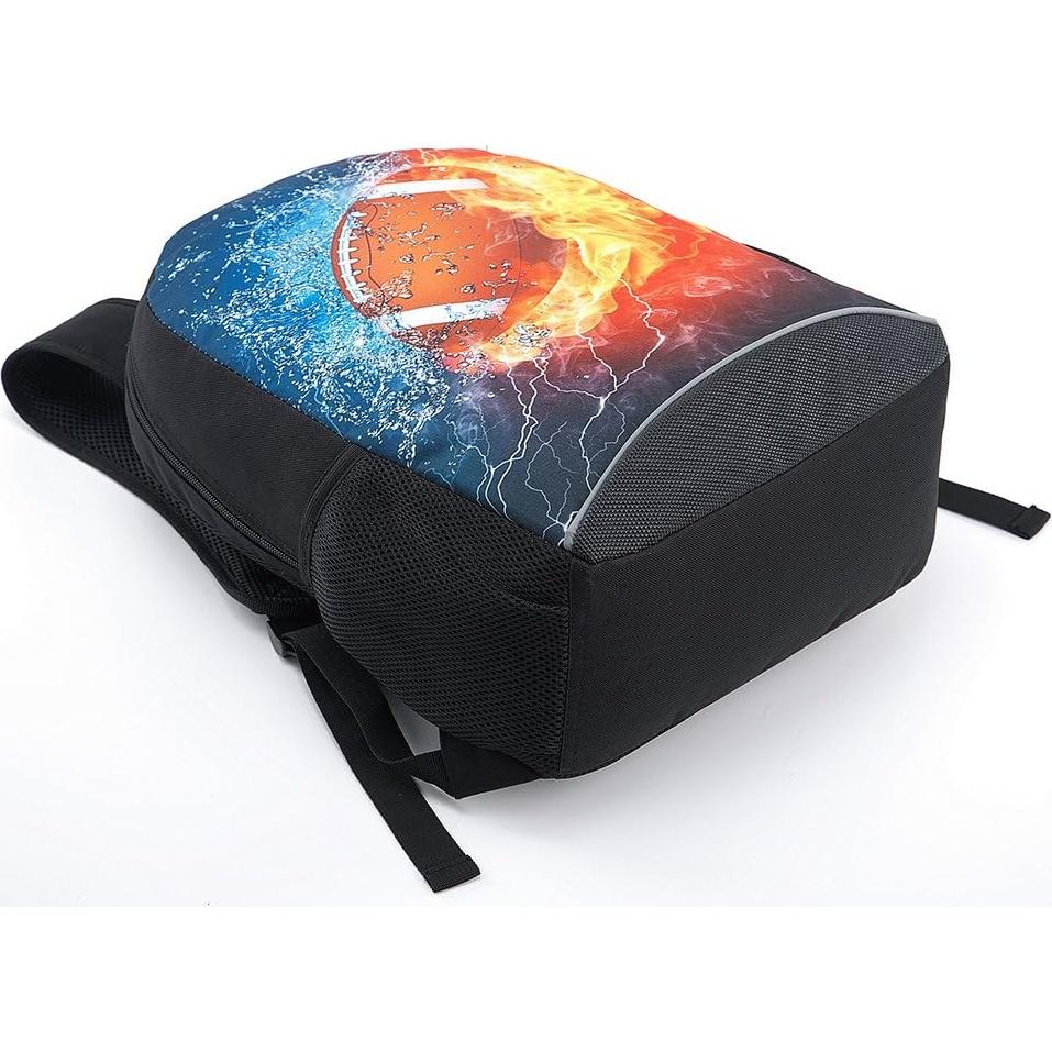 Mochila Escolar Niños Unisex Patrón Rugby Ardiente 20L