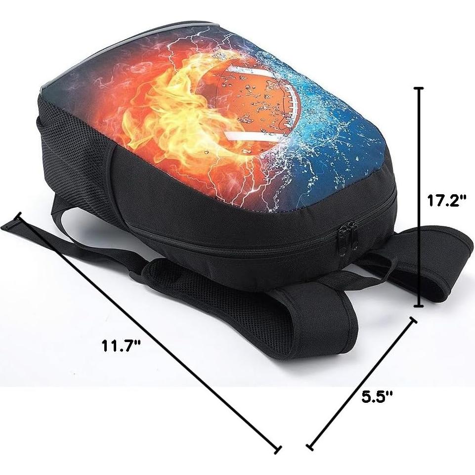 Mochila Escolar Niños Unisex Patrón Rugby Ardiente 20L