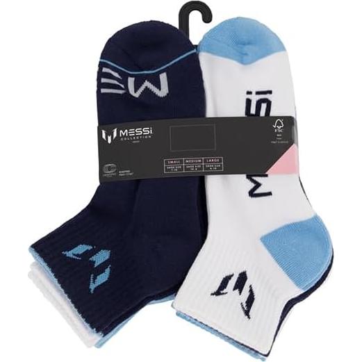 Calcetines de Niñas Messi - Paquete de 6, Suaves y Cómodos