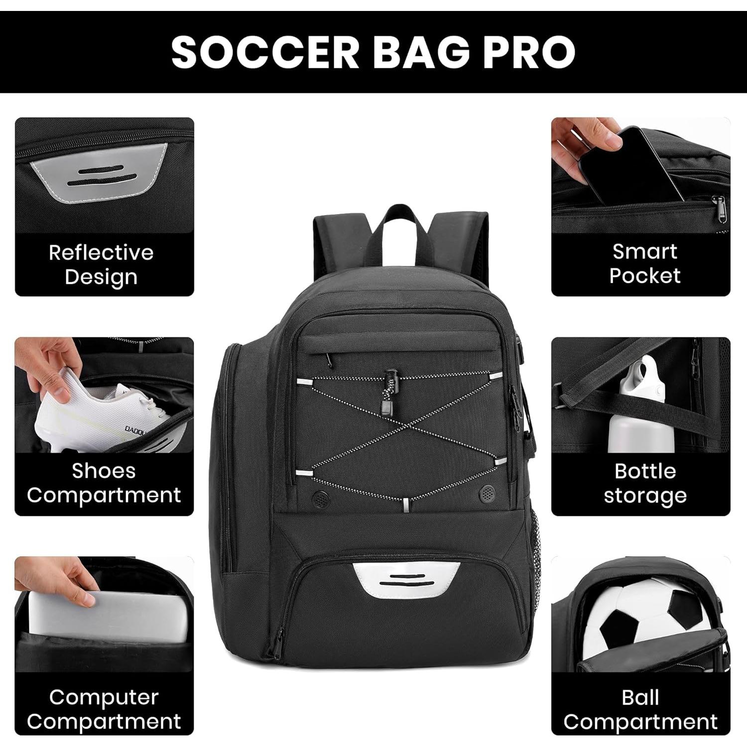 Mochila Deportiva Resistente al Agua ZQN-BAG-ALL - Negro