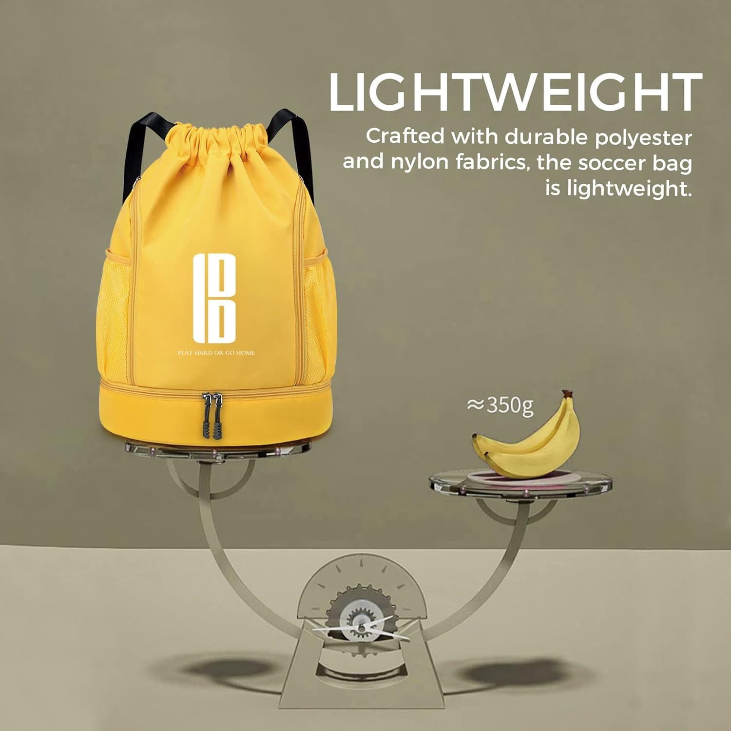 Mochila Deportiva Brooman Amarilla para Fútbol y Baloncesto