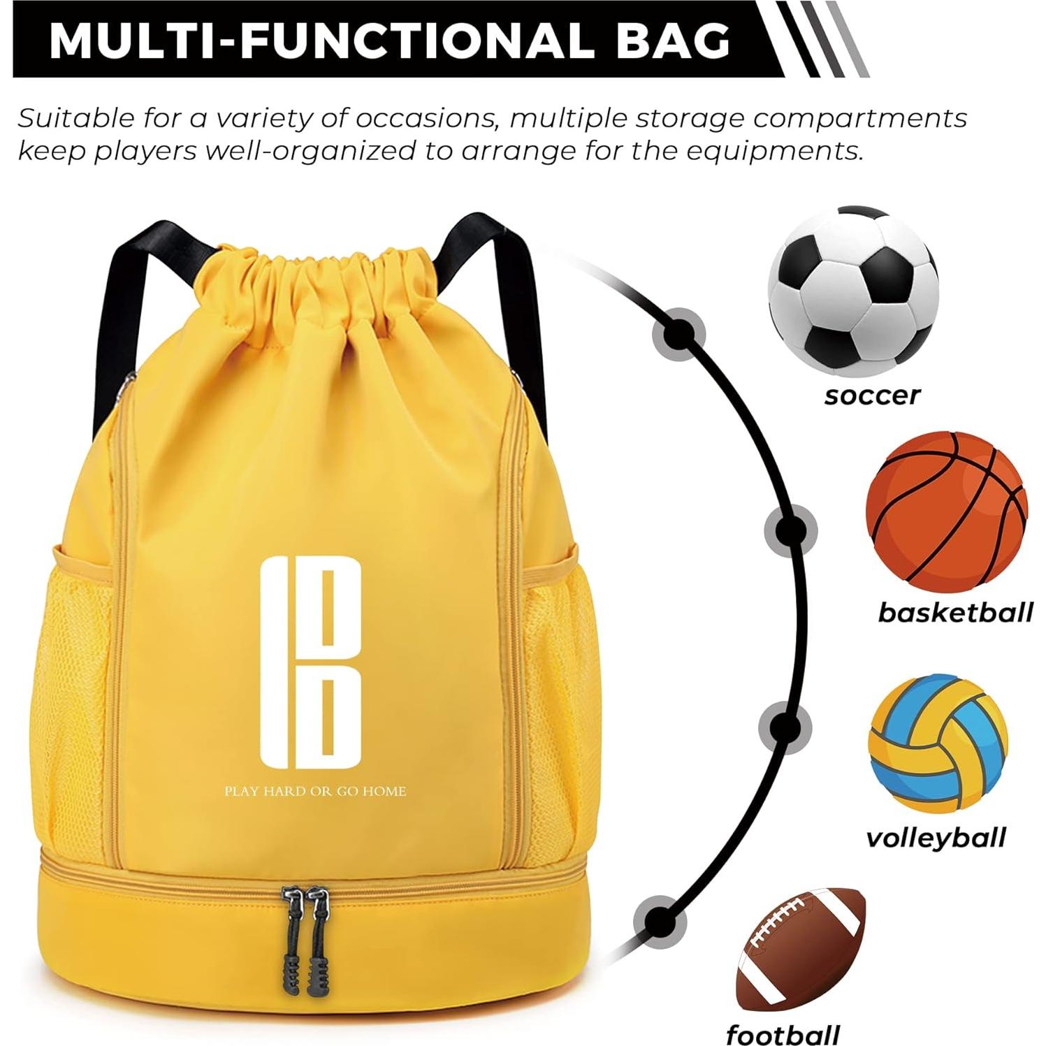 Mochila Deportiva Brooman Amarilla para Fútbol y Baloncesto