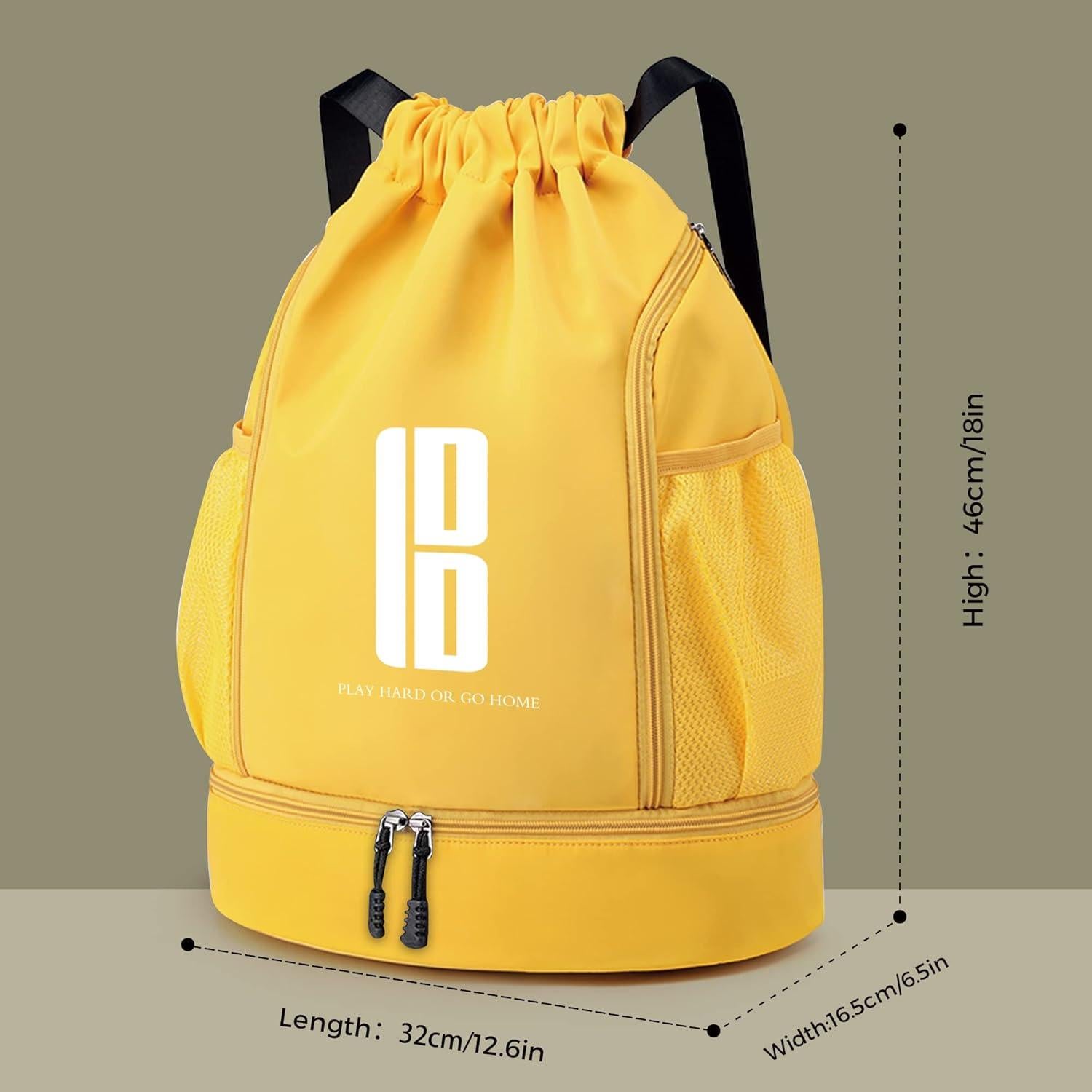 Mochila Deportiva Brooman Amarilla para Fútbol y Baloncesto