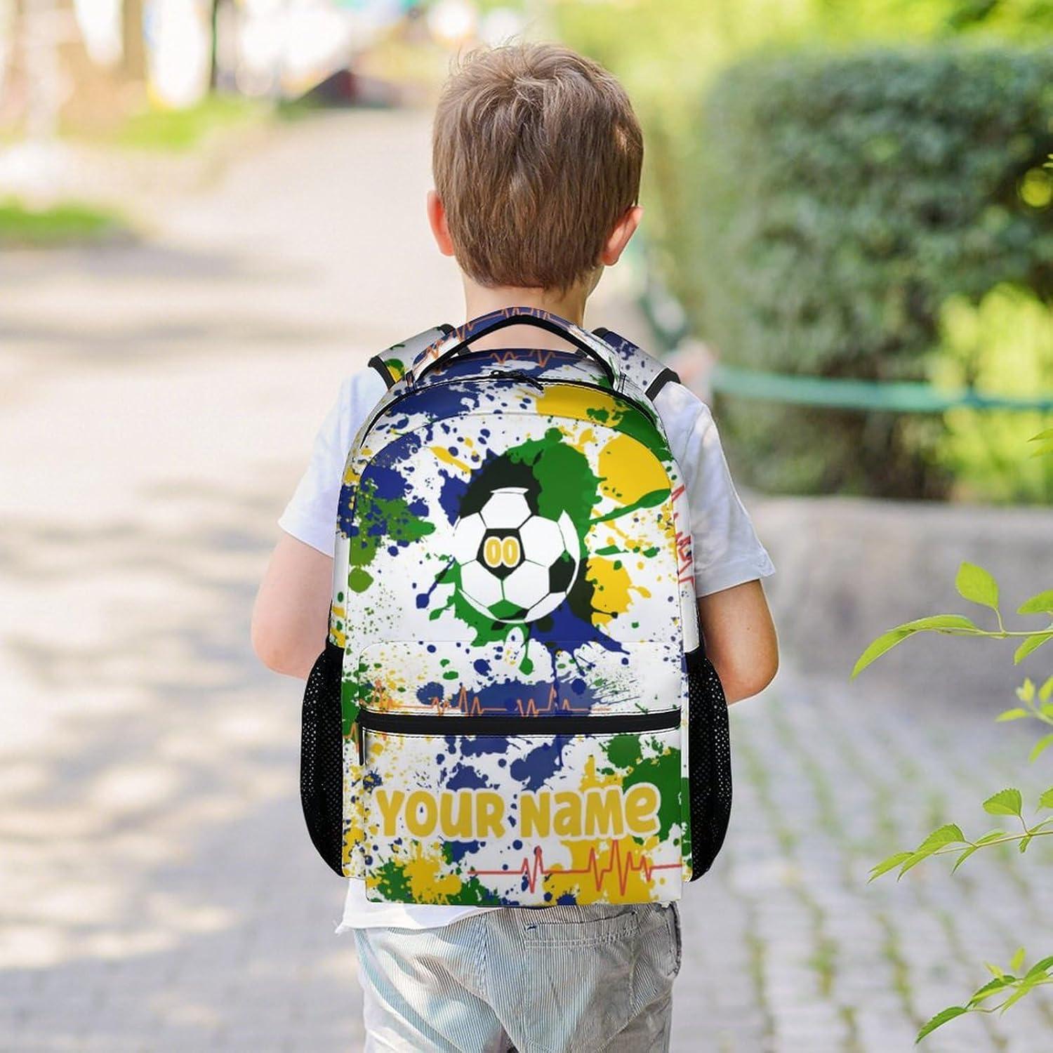 Mochila Escolar de Fútbol Personalizada PoshWrap 41.9x30.5 cm