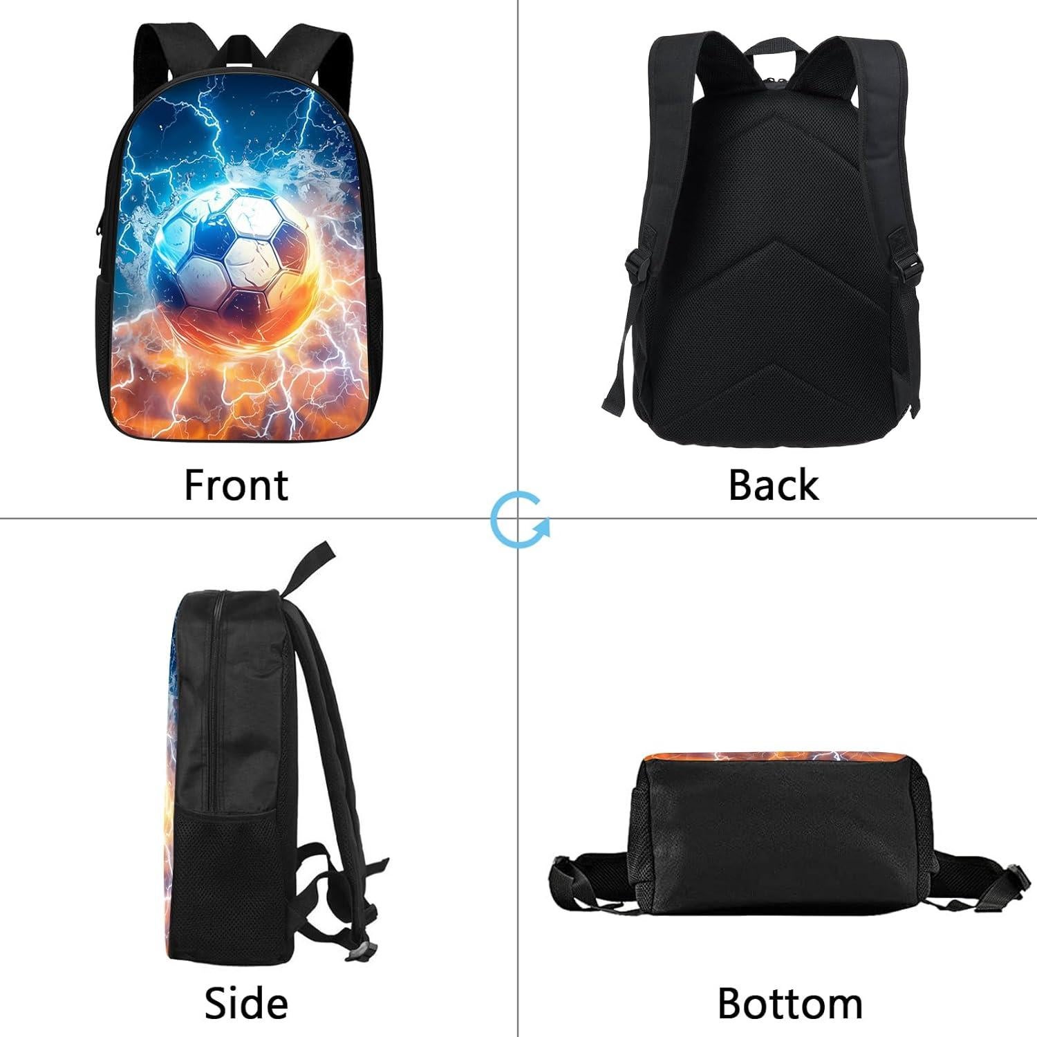 Mochila Escolar ALIFAFA 17" Diseño Fútbol para Niños