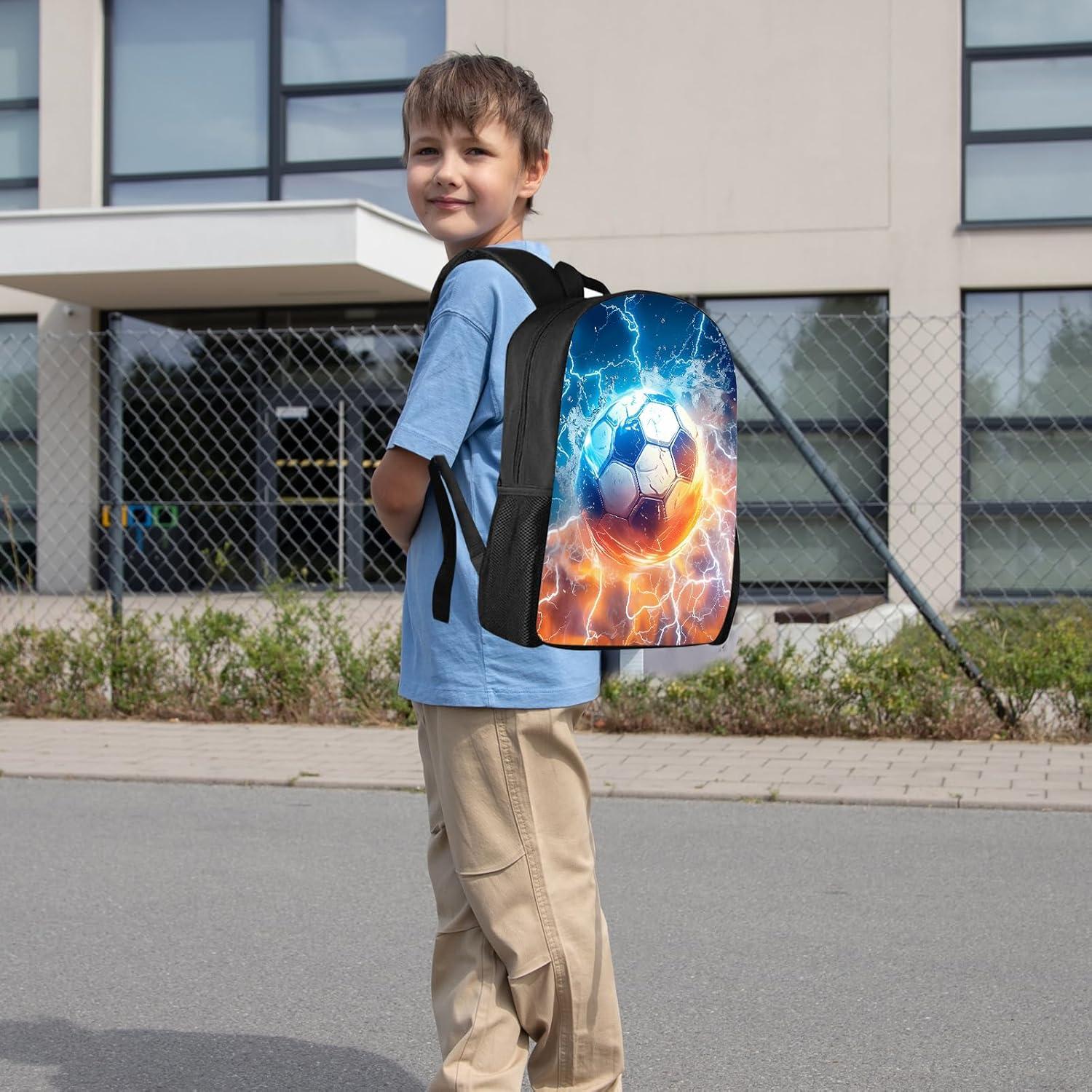 Mochila Escolar ALIFAFA 17" Diseño Fútbol para Niños