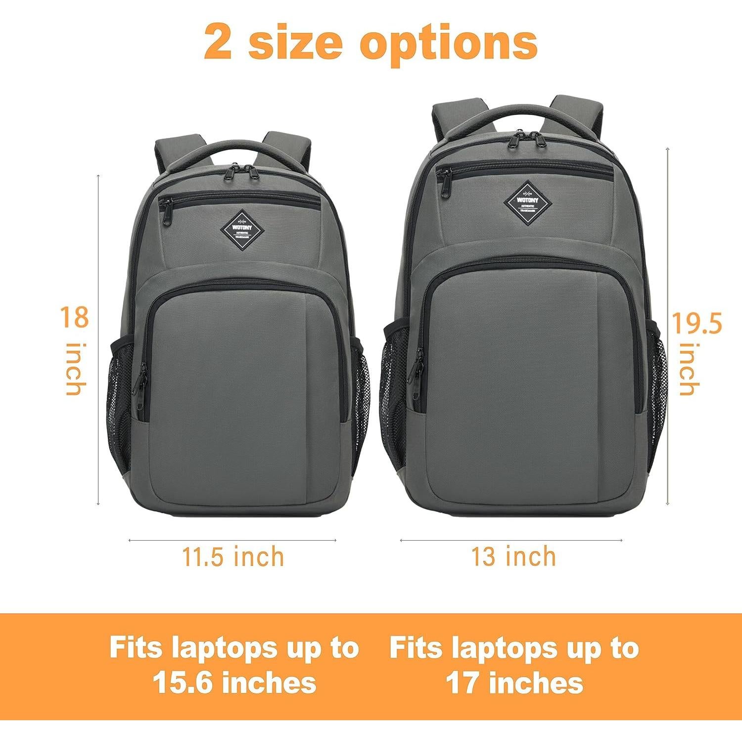 Mochila Wotony para Laptop 15.6" Unisex Negra - 25 Litros