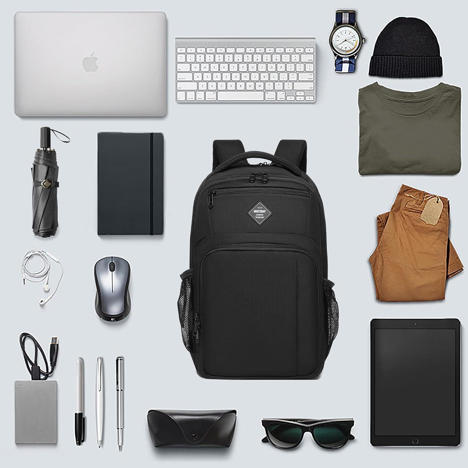 Mochila Wotony para Laptop 15.6" Unisex Negra - 25 Litros