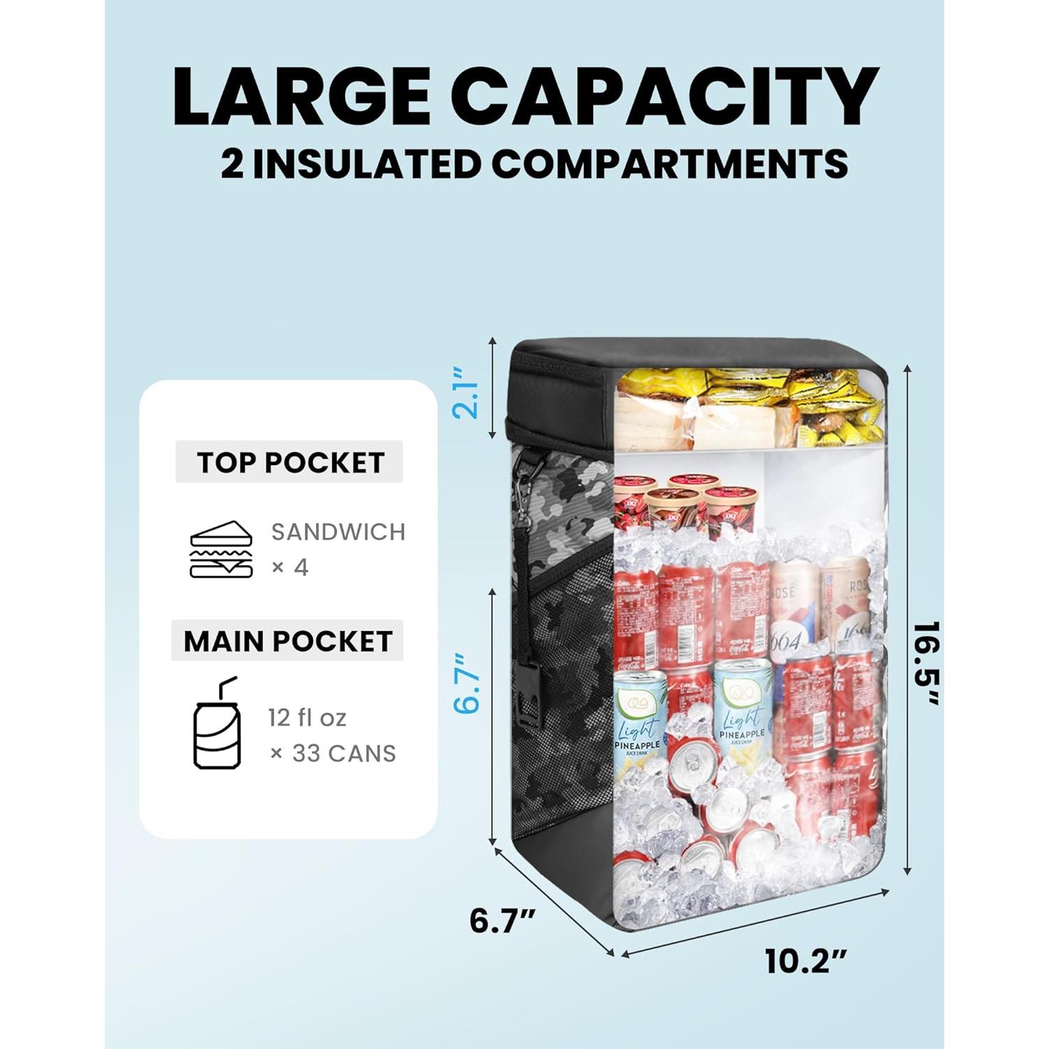 Mochila Térmica OutdoorMaster 21L Aislada Negra para Camping