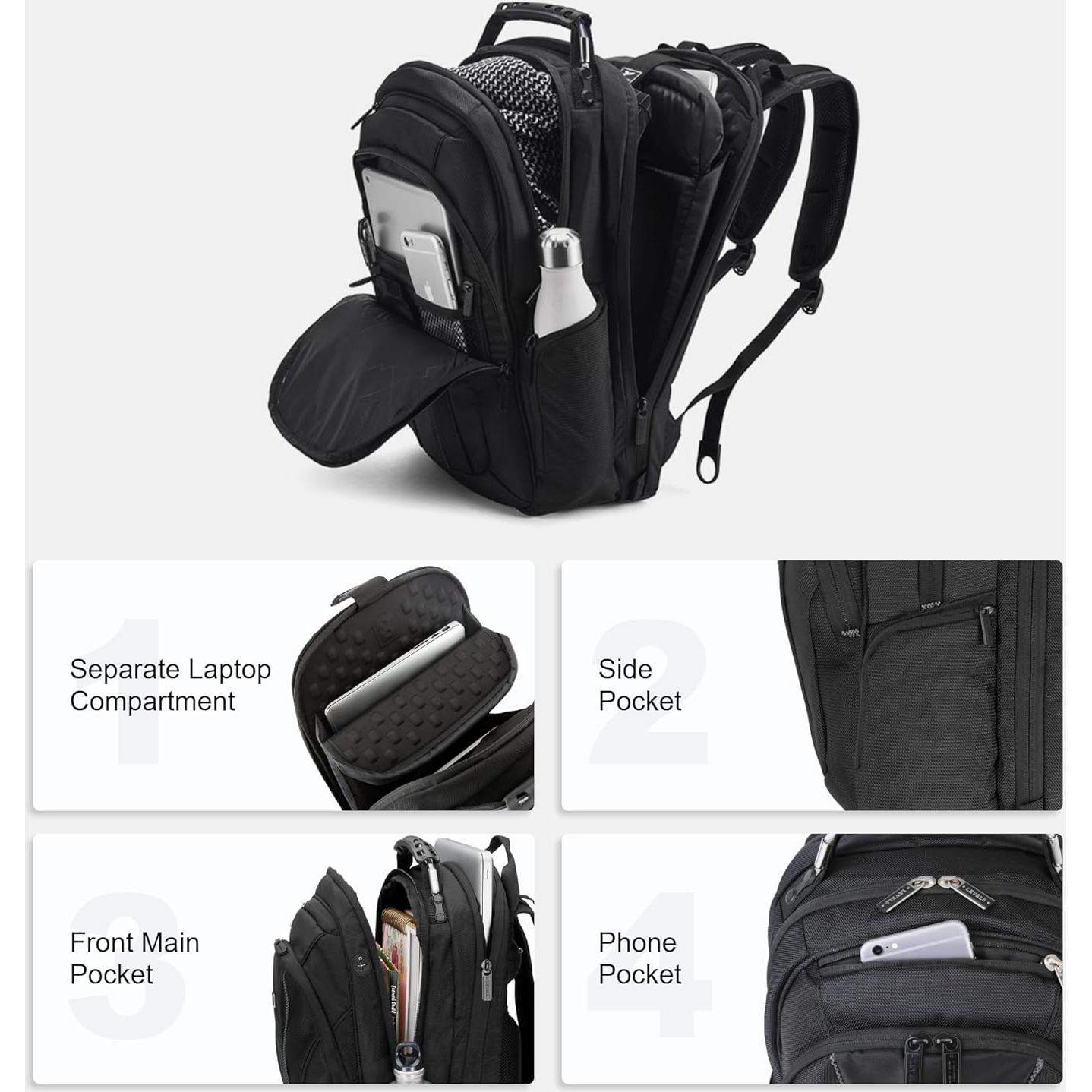 Mochila para Laptop LEVEL8 Negra 15.6" Acolchada 31L