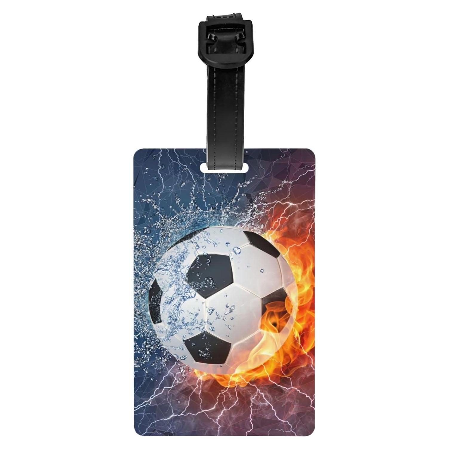 Etiqueta de Equipaje Deportiva SNAPMADE Pelota de Fútbol 8.5x5.4cm