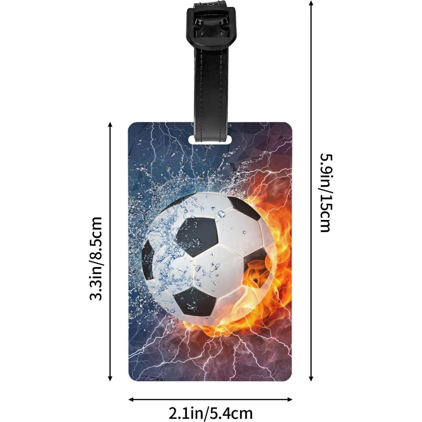 Etiqueta de Equipaje Deportiva SNAPMADE Pelota de Fútbol 8.5x5.4cm