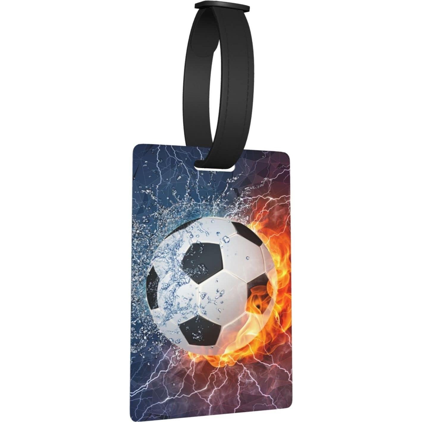 Etiqueta de Equipaje Deportiva SNAPMADE Pelota de Fútbol 8.5x5.4cm