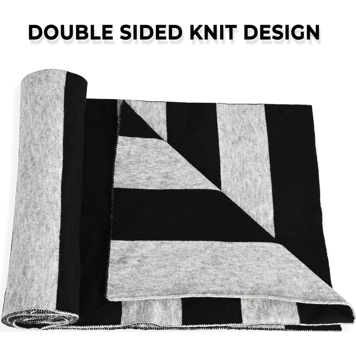 Bufanda de Invierno Unisex Jifoocol Rayas Clásicas 185x29 cm