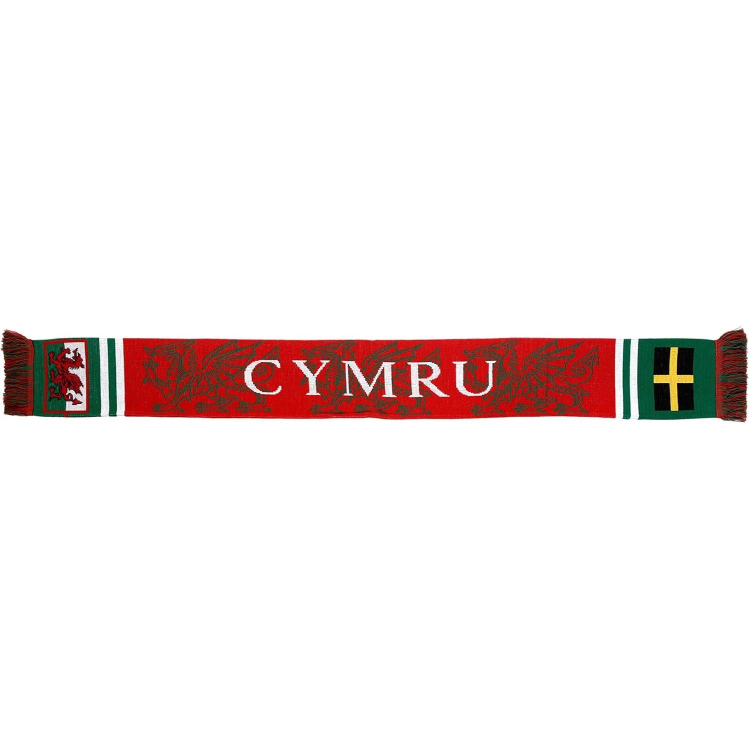 Bufanda de Fútbol Doble Cara Euroscarves Cymru Wales 145x18cm