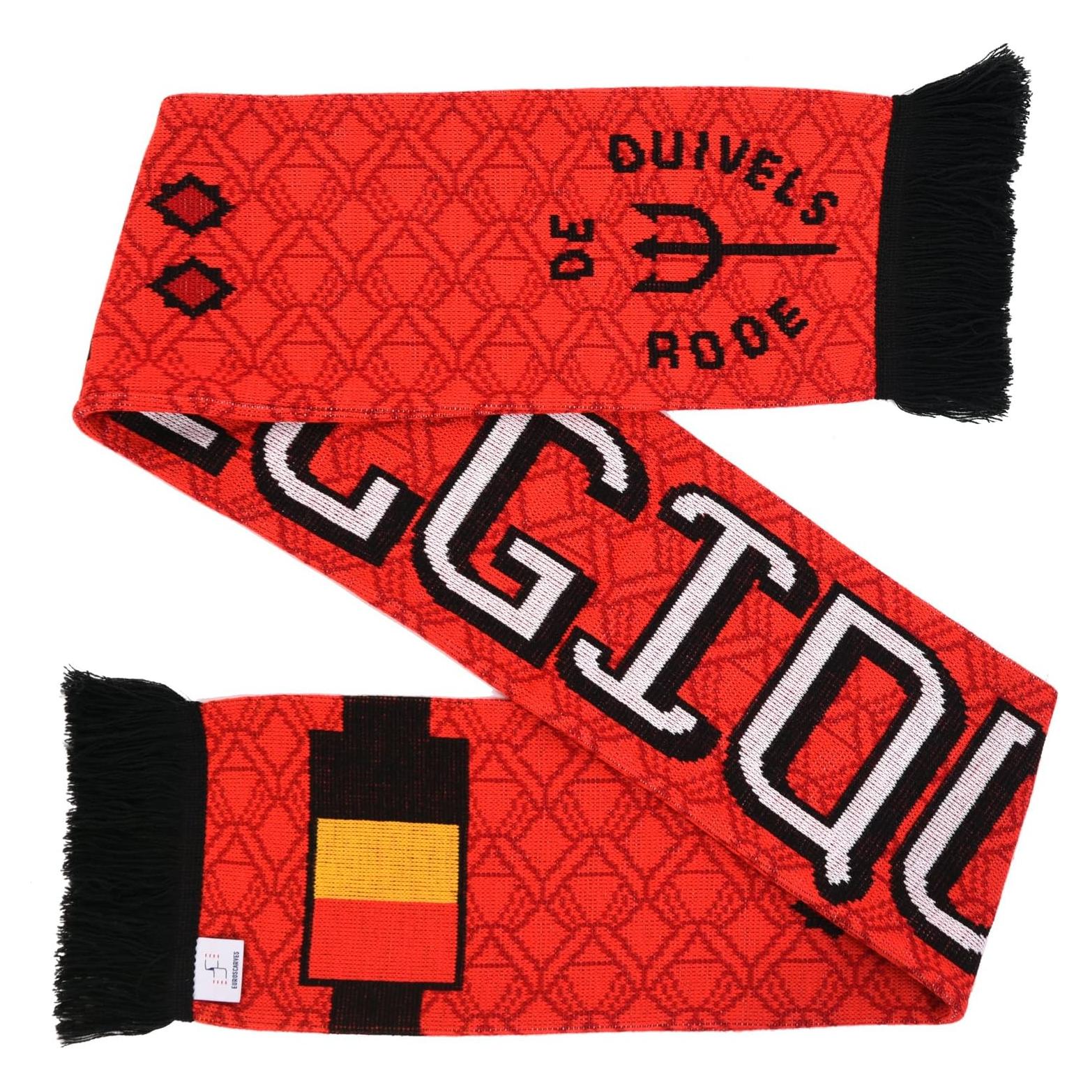 Bufanda de Fútbol Bélgica Euroscarves 145x18 cm Suave