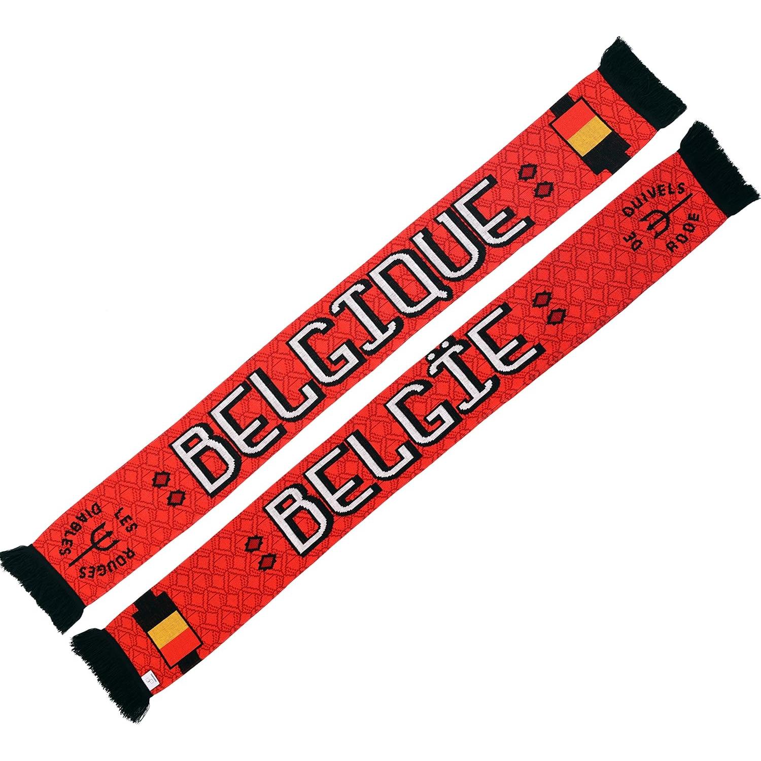 Bufanda de Fútbol Bélgica Euroscarves 145x18 cm Suave