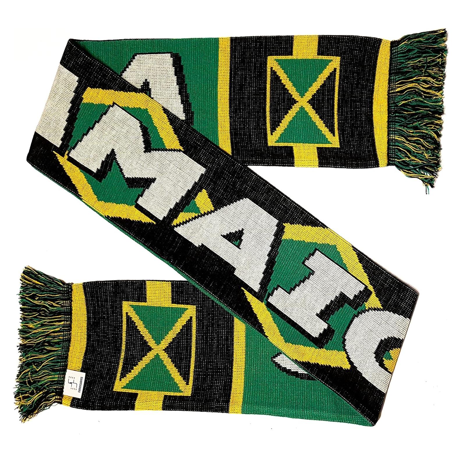 Bufanda de Fútbol Jamaica Euroscarves 145x18 cm Doble Cara