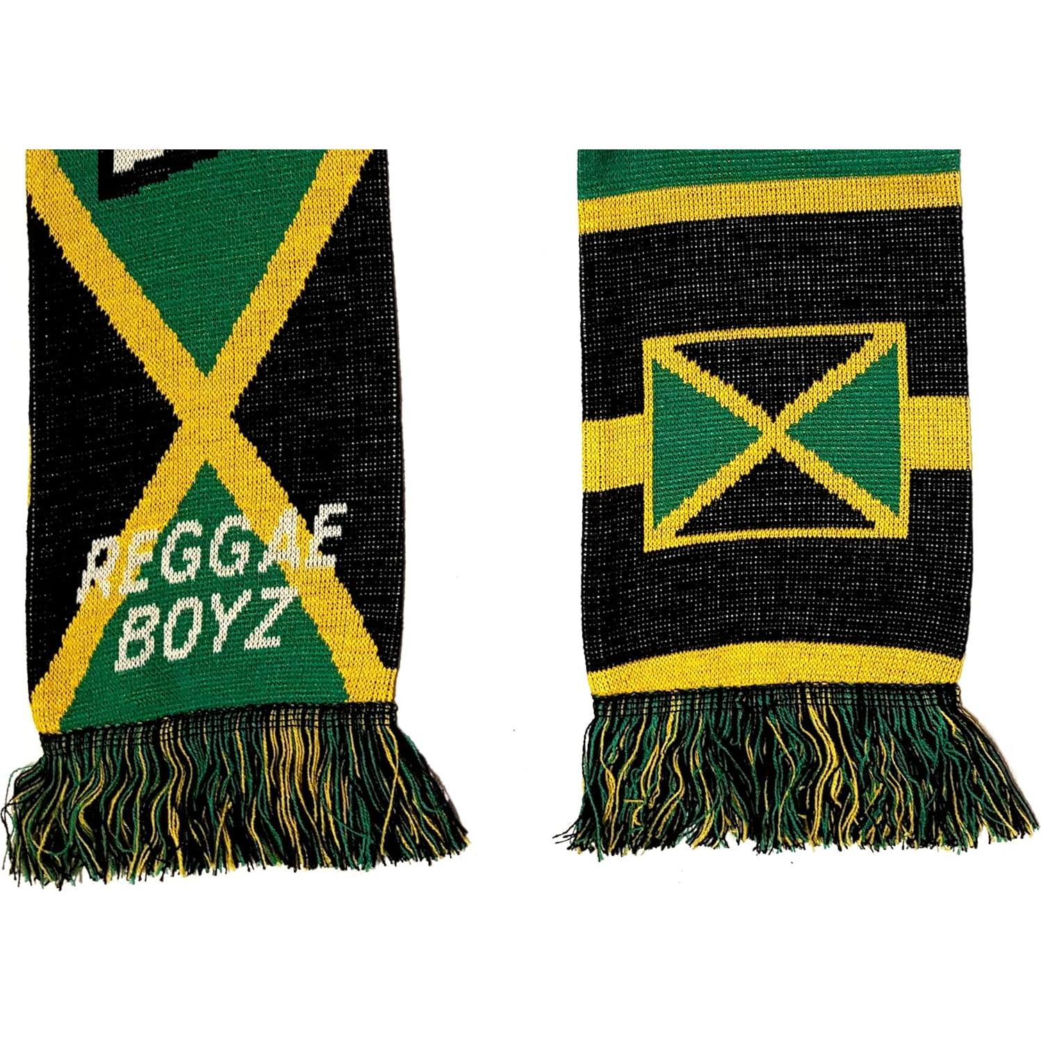Bufanda de Fútbol Jamaica Euroscarves 145x18 cm Doble Cara