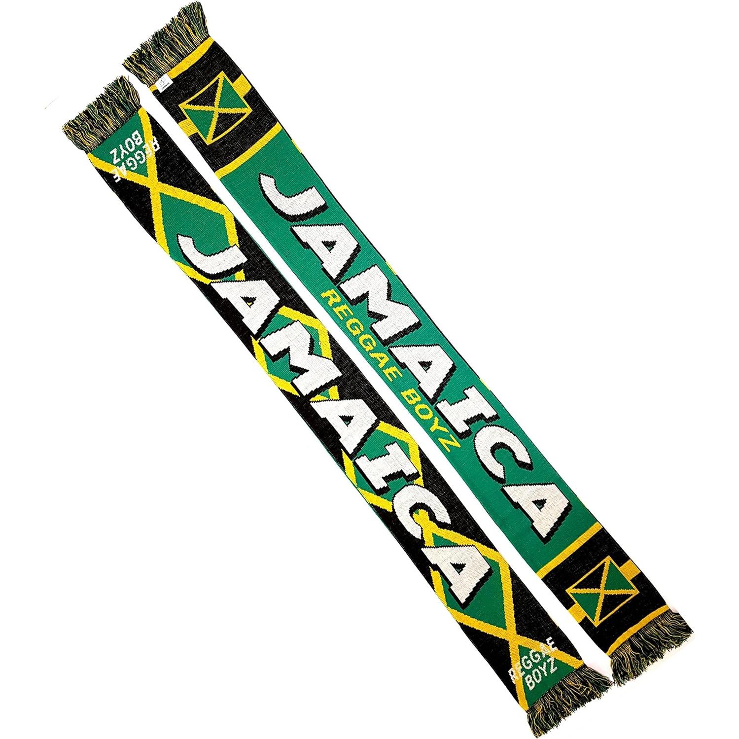 Bufanda de Fútbol Jamaica Euroscarves 145x18 cm Doble Cara