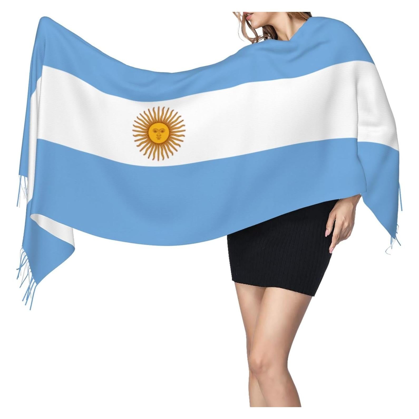 Bufanda de poliéster con flecos Cashmerette 196x69 cm