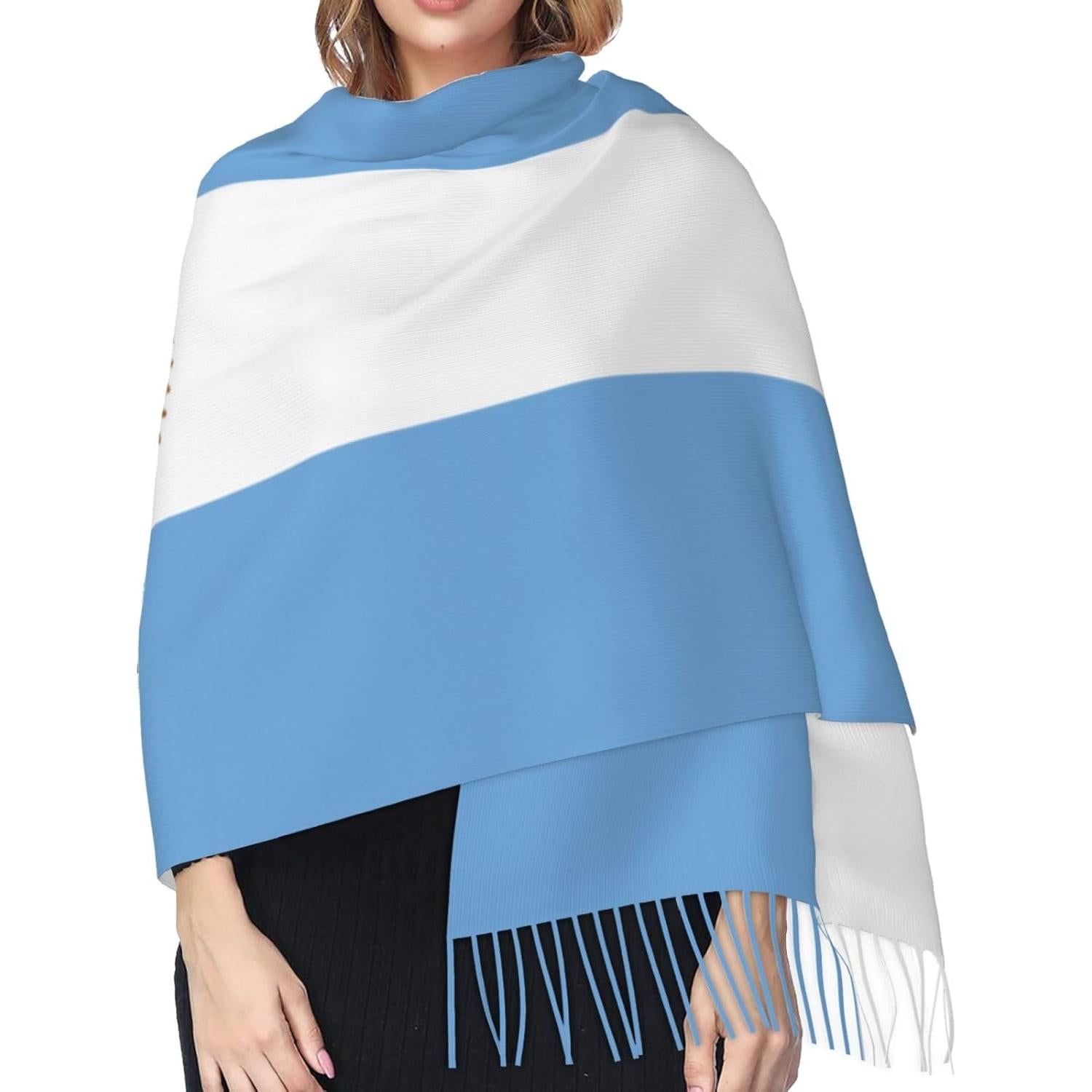 Bufanda de poliéster con flecos Cashmerette 196x69 cm