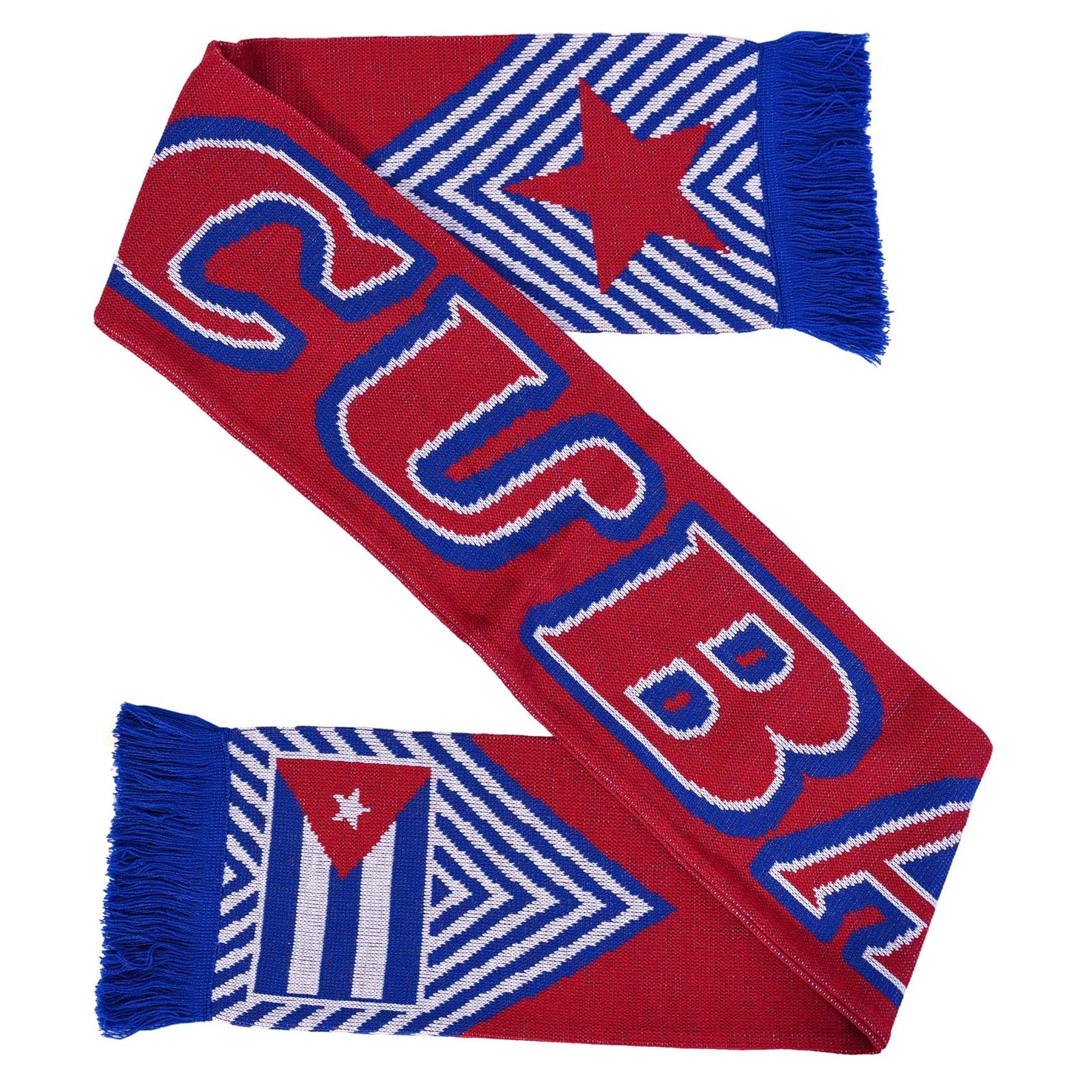 Bufanda de Fútbol Euroscarves Cuba Doble Cara 145x18 cm