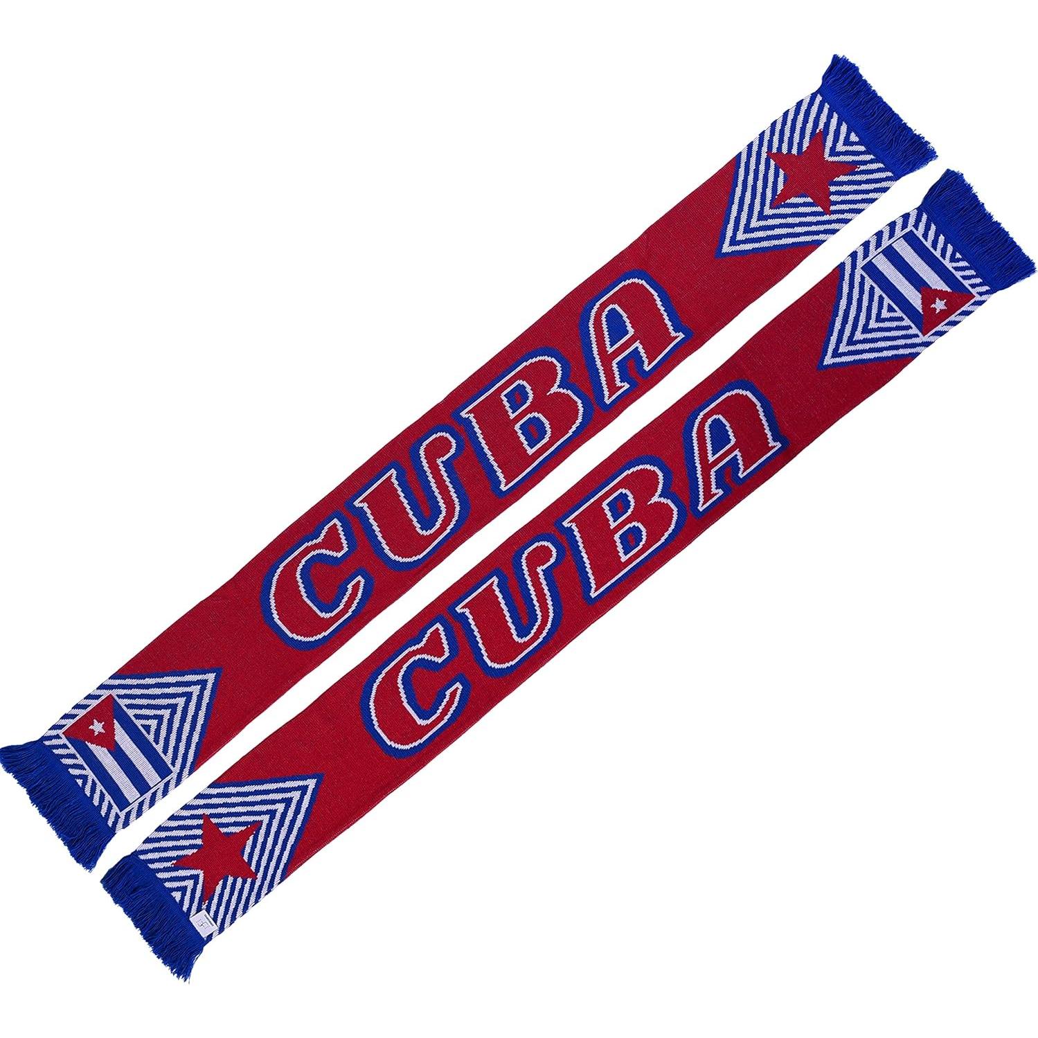 Bufanda de Fútbol Euroscarves Cuba Doble Cara 145x18 cm