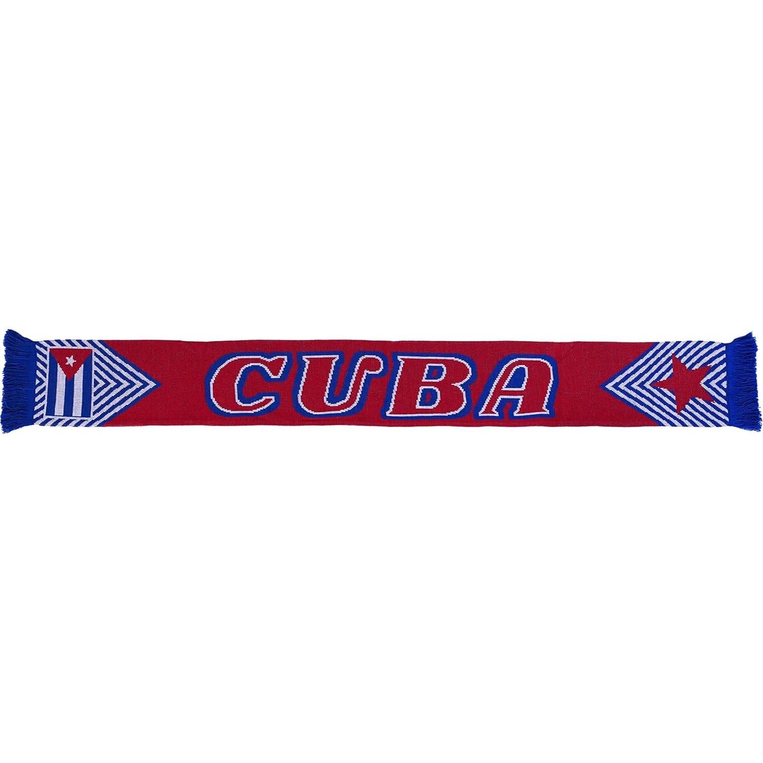 Bufanda de Fútbol Euroscarves Cuba Doble Cara 145x18 cm