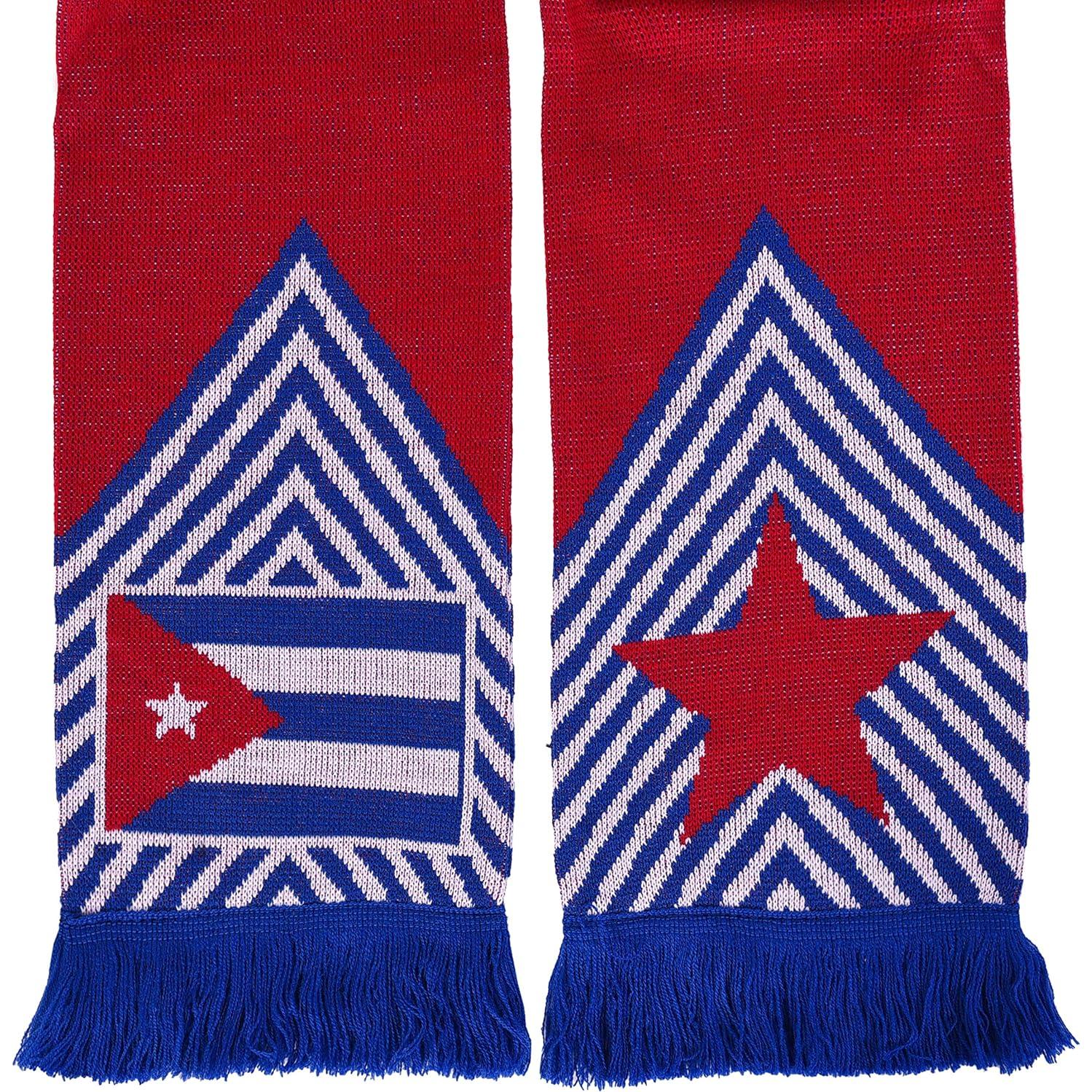 Bufanda de Fútbol Euroscarves Cuba Doble Cara 145x18 cm