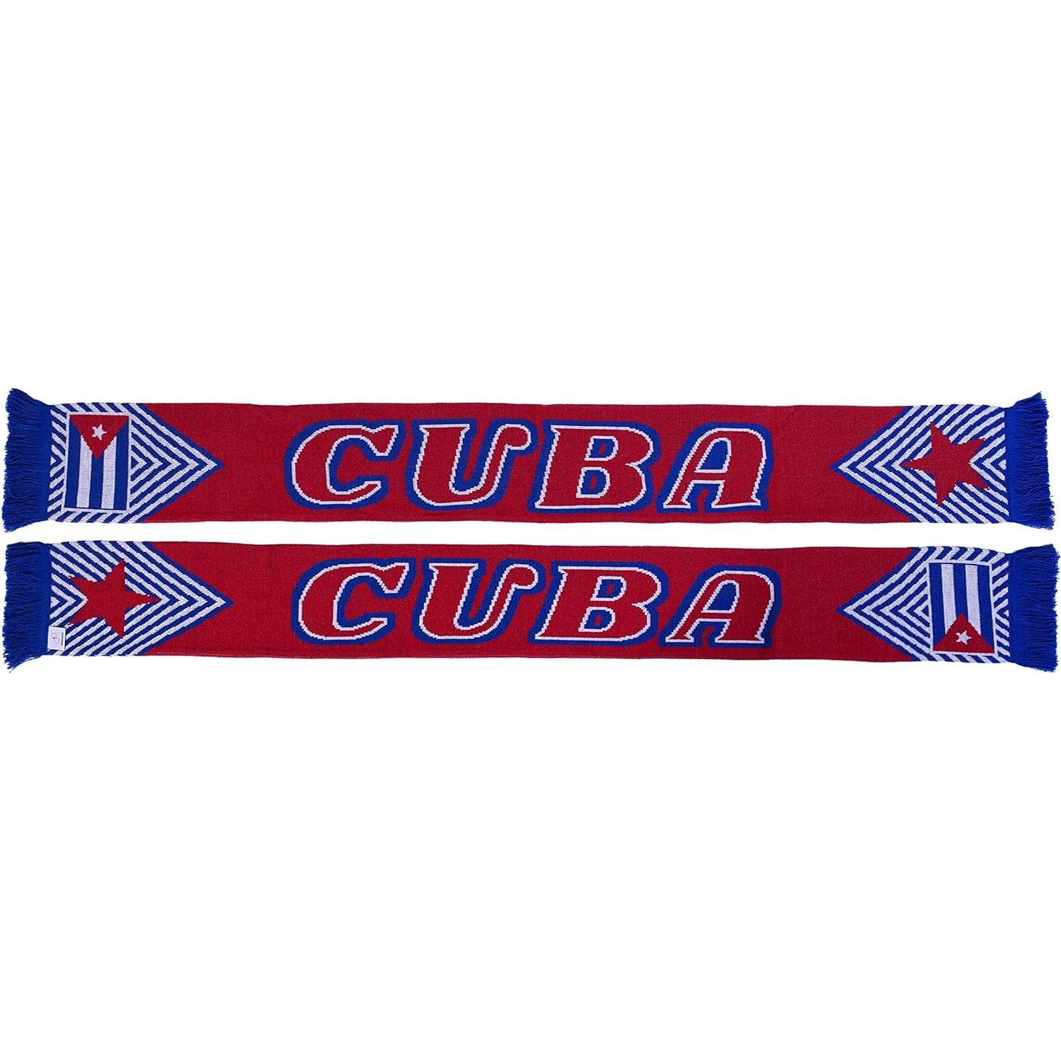 Bufanda de Fútbol Euroscarves Cuba Doble Cara 145x18 cm