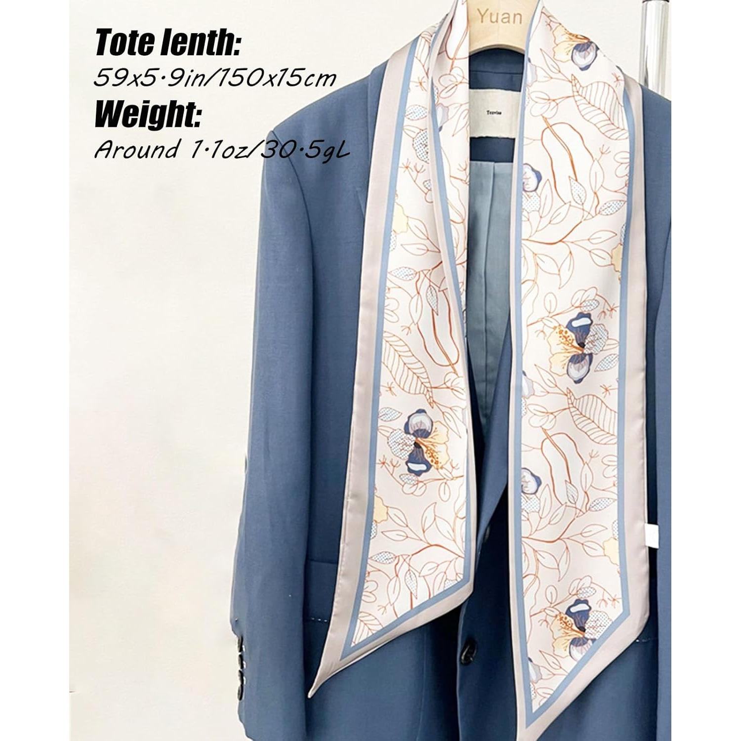 Bufanda de satén para mujer Hioyiwse 15x150cm multiusos