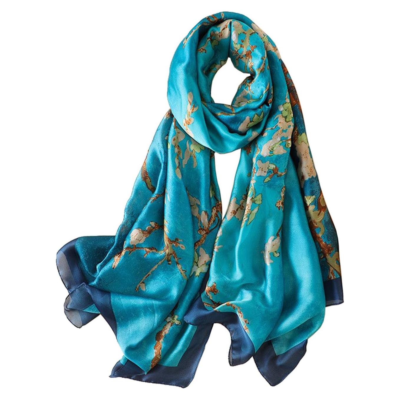 Bufanda de Seda 100% Myneiyi Larga 180x90cm para Mujeres