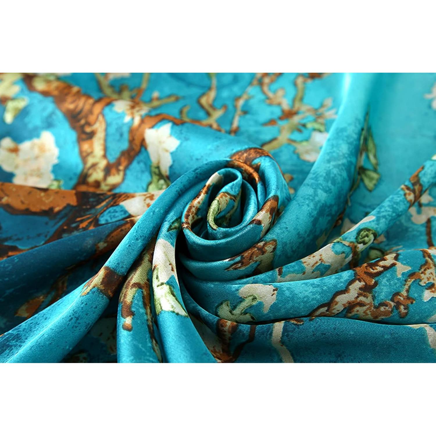 Bufanda de Seda 100% Myneiyi Larga 180x90cm para Mujeres