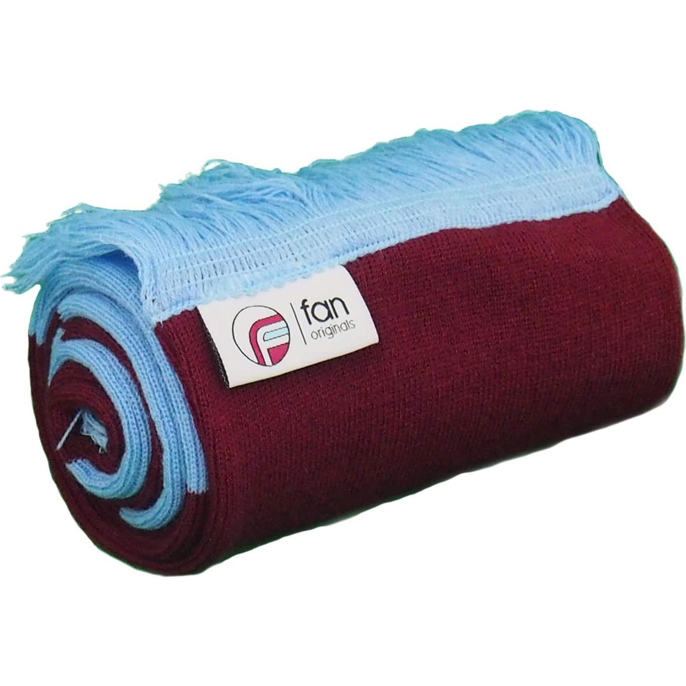 Bufanda de Fútbol Retro Granate y Azul 145x20 cm