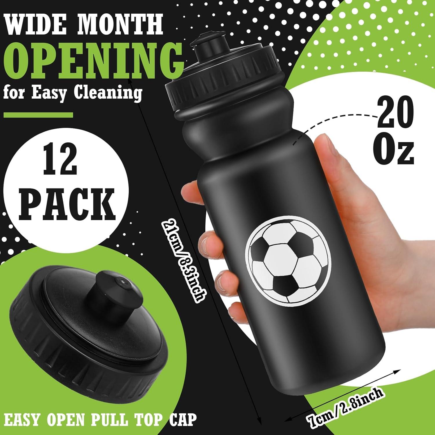 Paquete de 12 Botellas de Agua Reutilizables Nitial 591 ml Fútbol