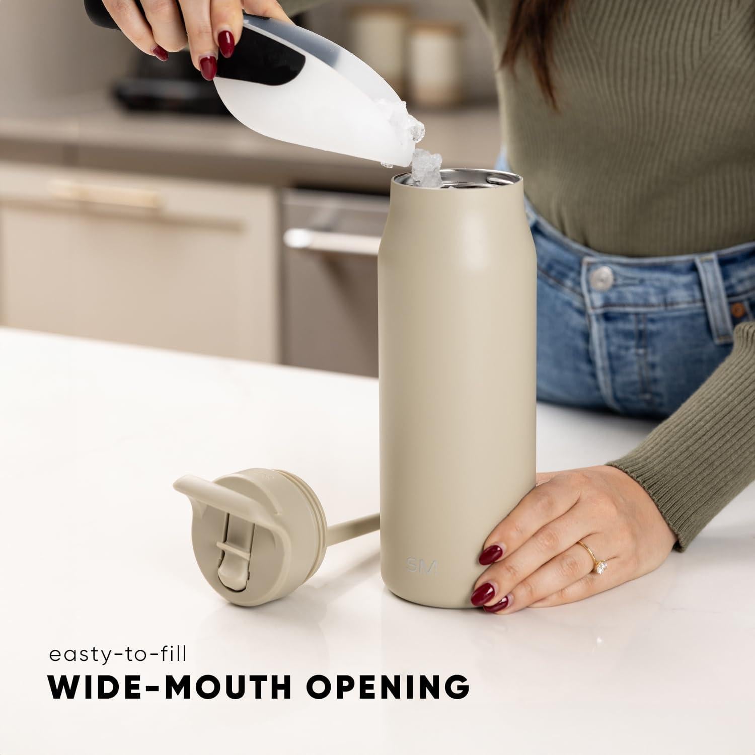 Botella de Agua Simple Modern Mesa 34oz Acero Inoxidable Aislada