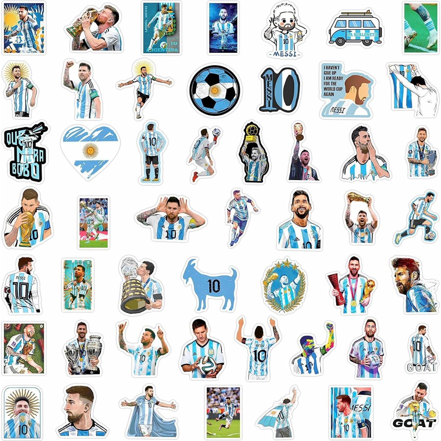 100 Calcomanías de Fútbol Messi TaDadaPAO - Vinilo Impermeable