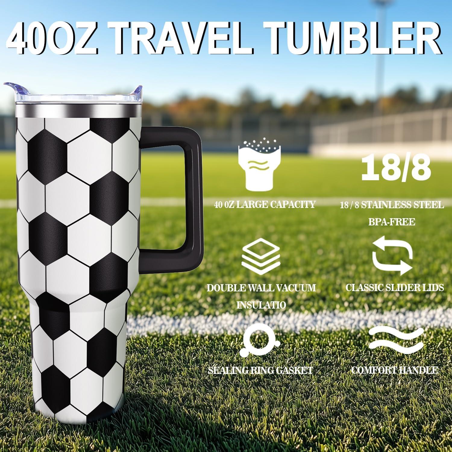 Taza de Fútbol 40oz Hqhzaha Acero Inoxidable Aislada