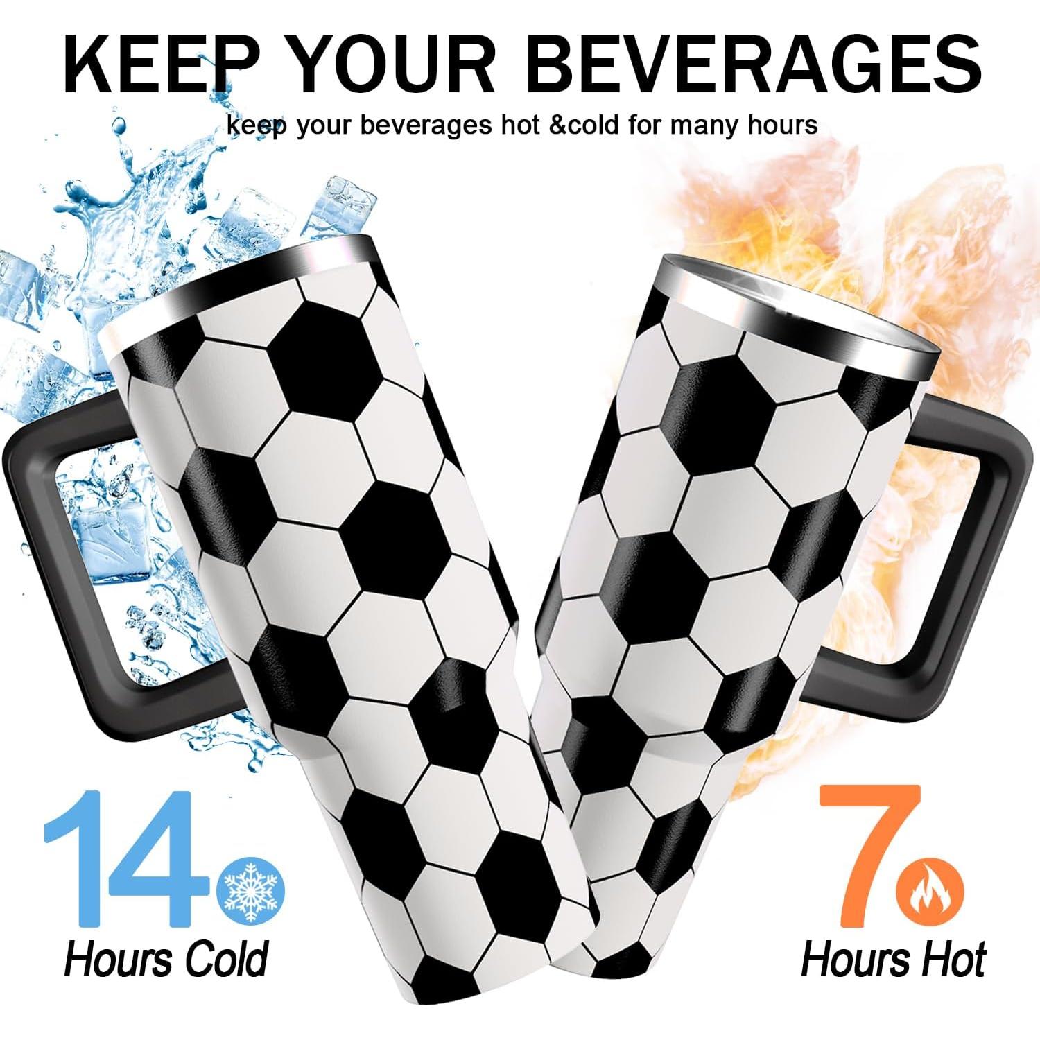 Taza de Fútbol 40oz Hqhzaha Acero Inoxidable Aislada